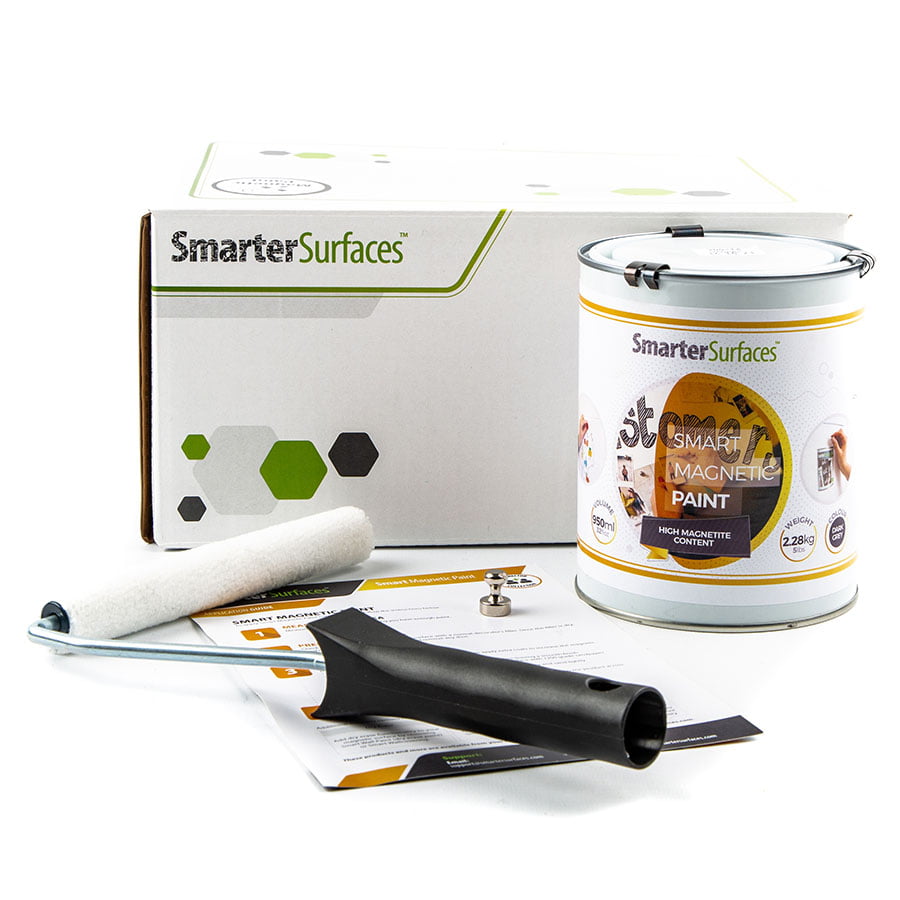 Magnetic paint kit roller and magnets