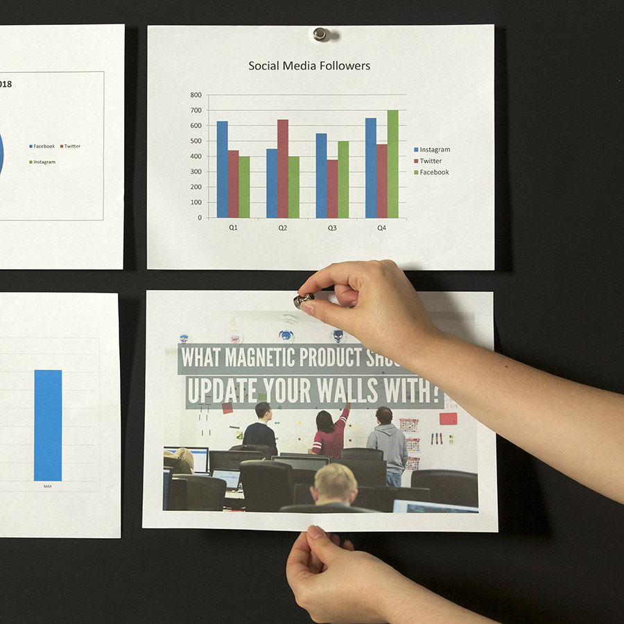 Magnetic paint on meeting room wall